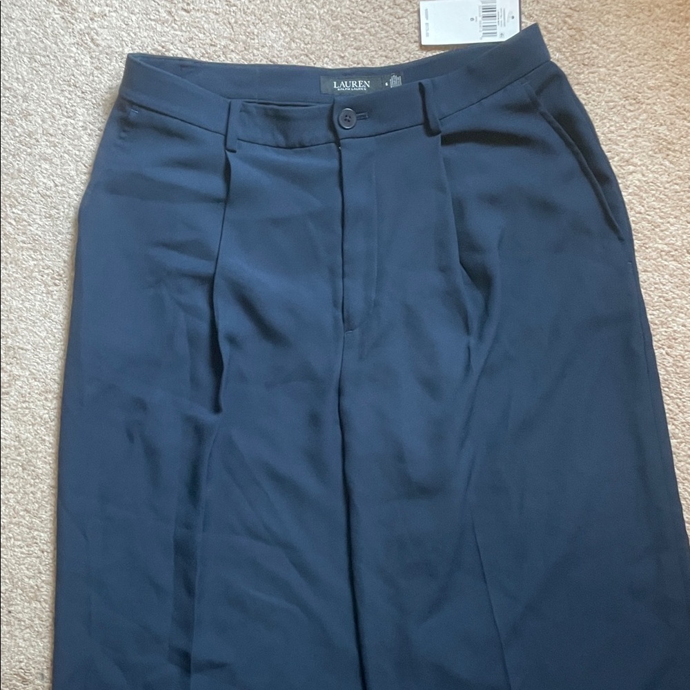 Lauren Ralph Lauren Women's Navy Wide Leg Pants